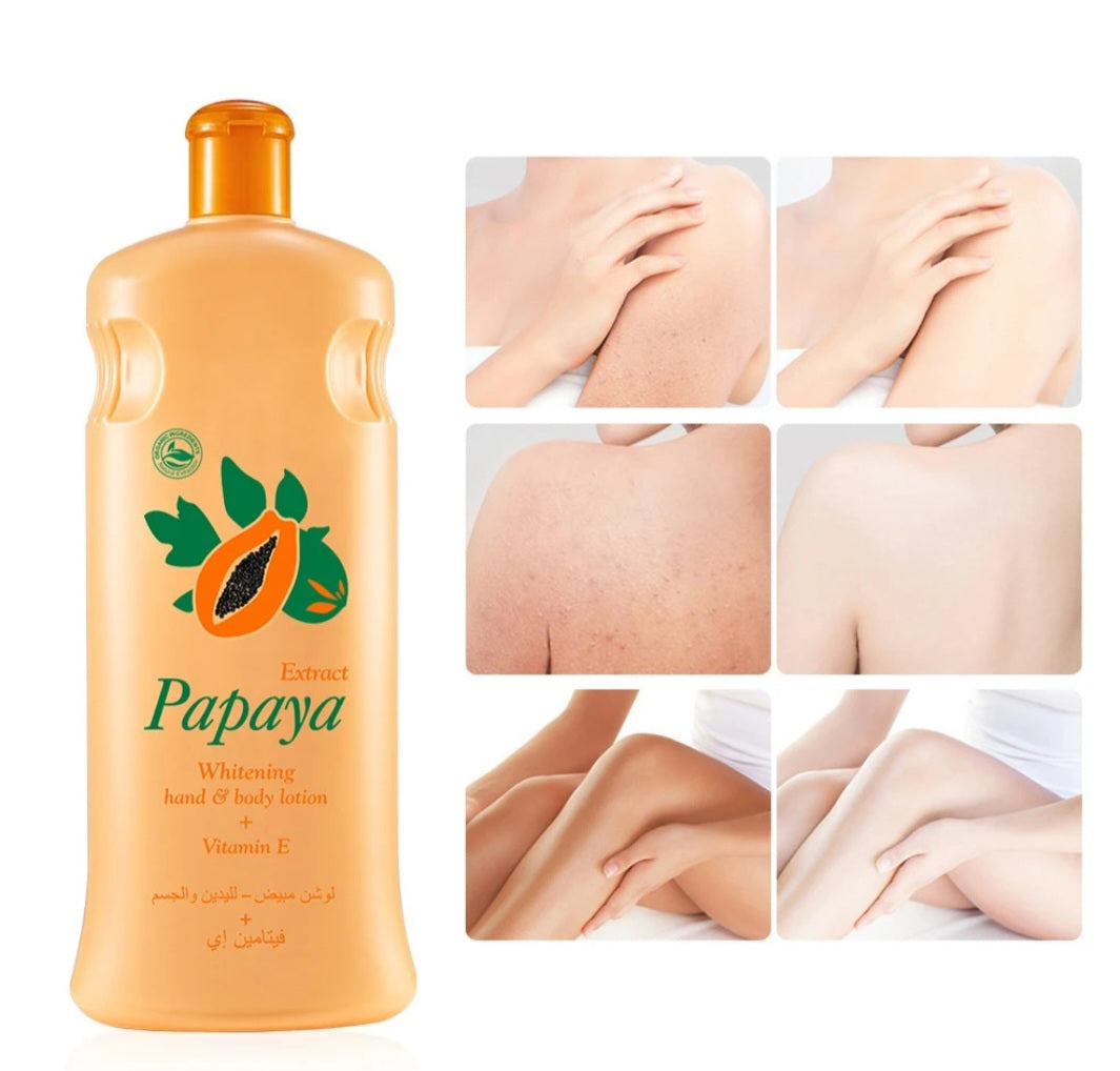 Papaya Body Lotion Moisturizes and Moisturizes Body Care Hand Face Skin Cream Natural Vitamin c 2pcs 600ml Each
